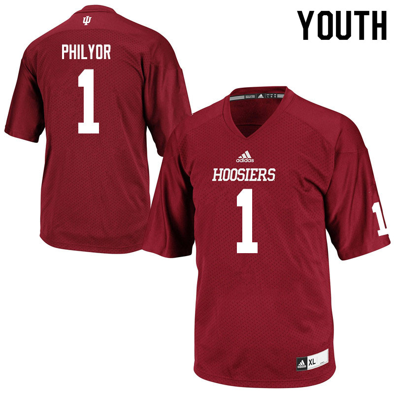 Youth #1 Whop Philyor Indiana Hoosiers College Football Jerseys Sale-Crimson